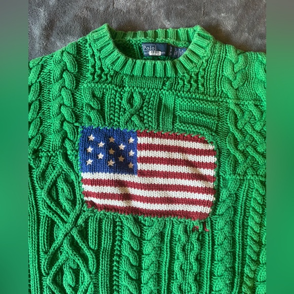 Polo Ralph Lauren Aran Flag Sweater S - Picture 4 of 10